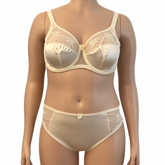 Elomi Kristie Plus Size Soft Cup Side Support Wireless Bra Ivory 50DD - Picture 5 of 12